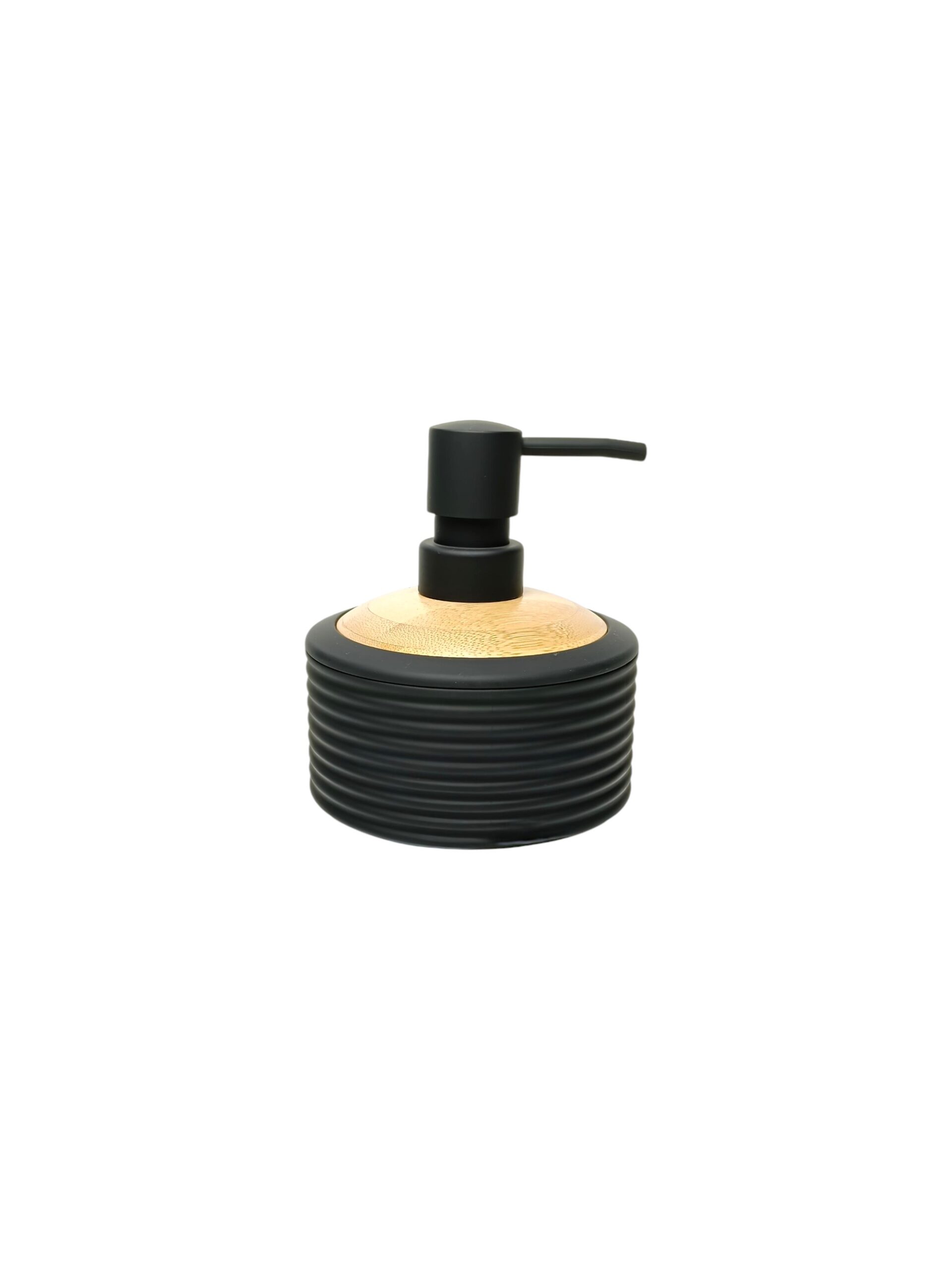 Black ribbed Bath Soap Dispenser