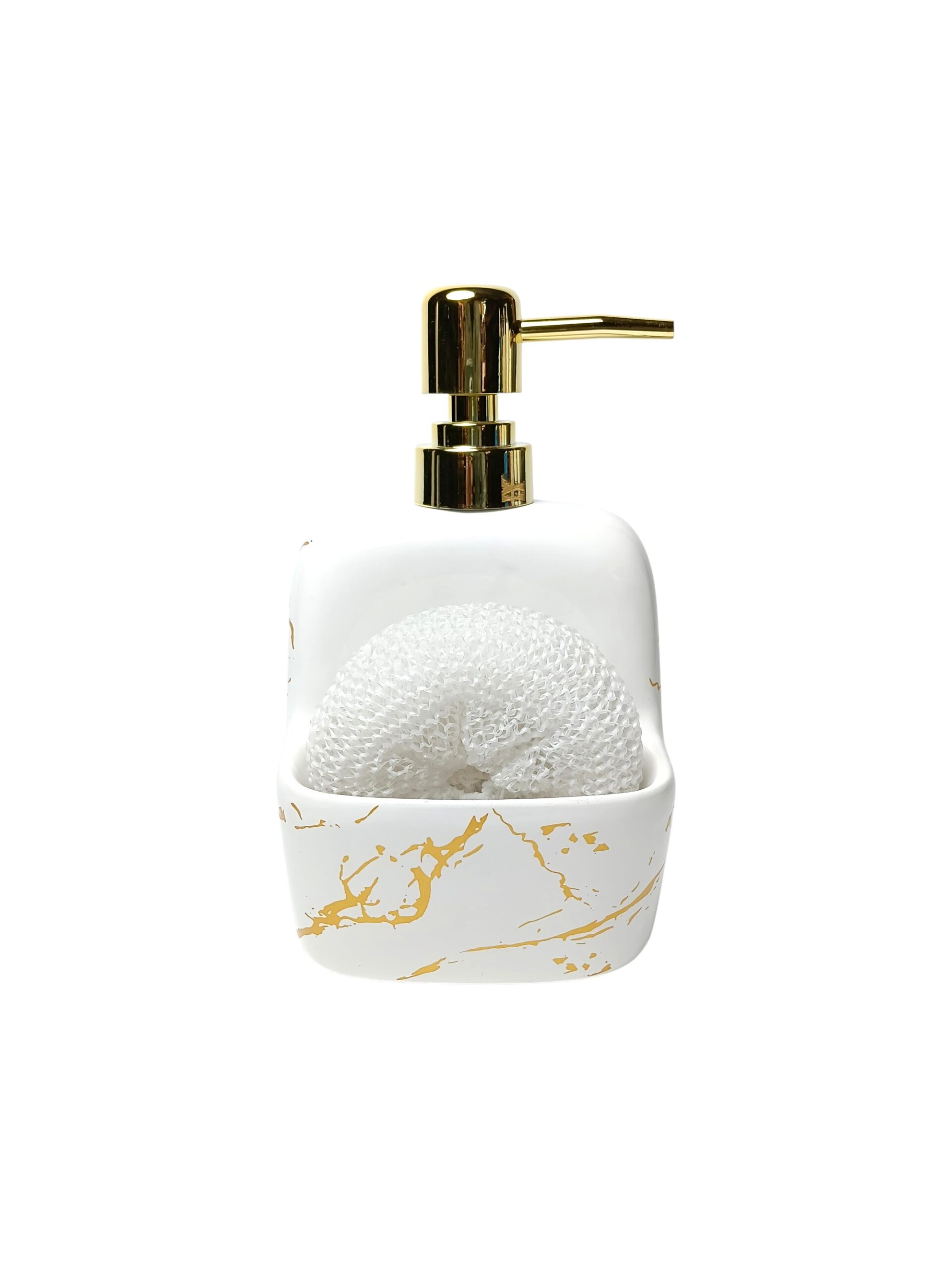 Ceramic Soap Dispenser with Sponge Holder