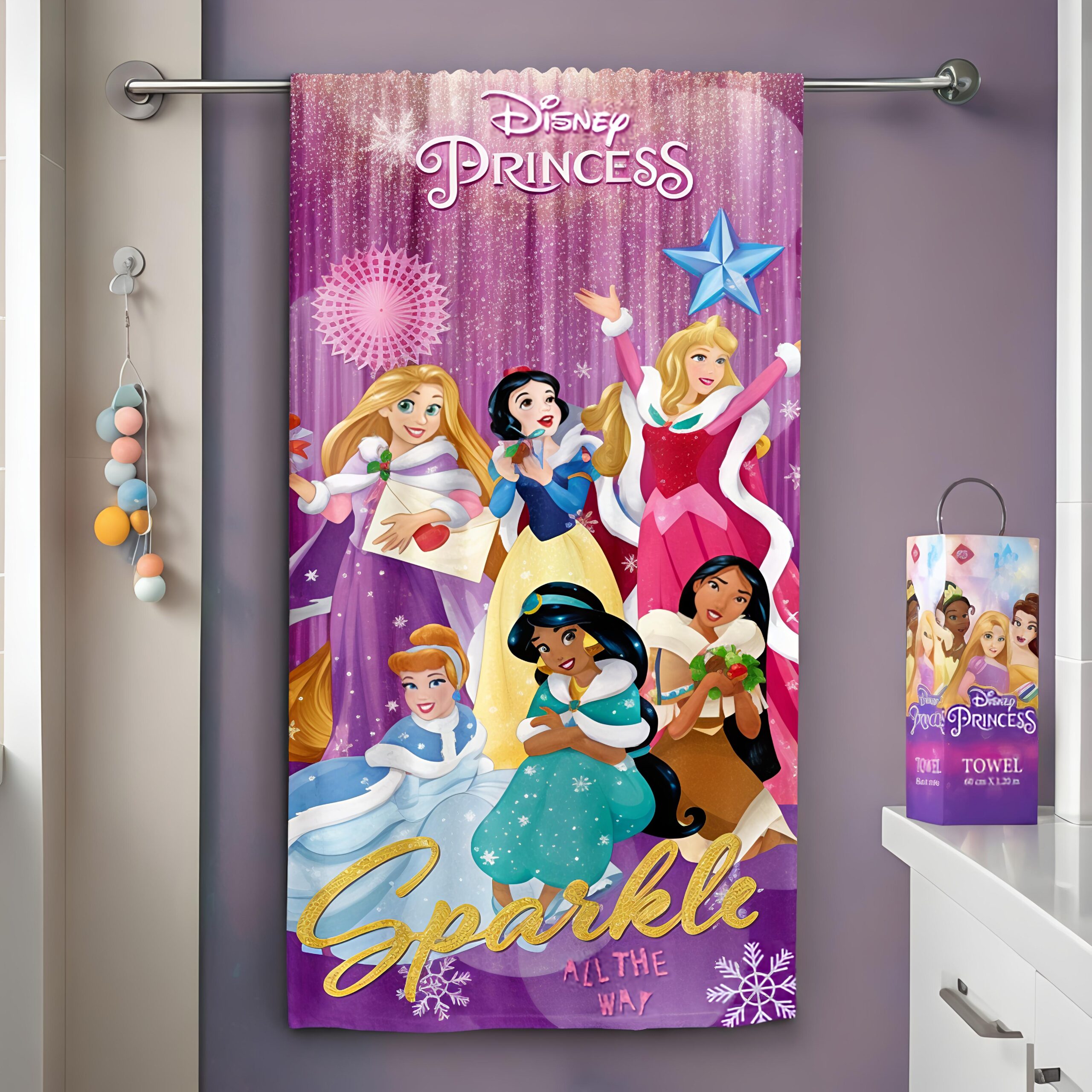 Disney Princess Sparkle All The Way Bath Towel