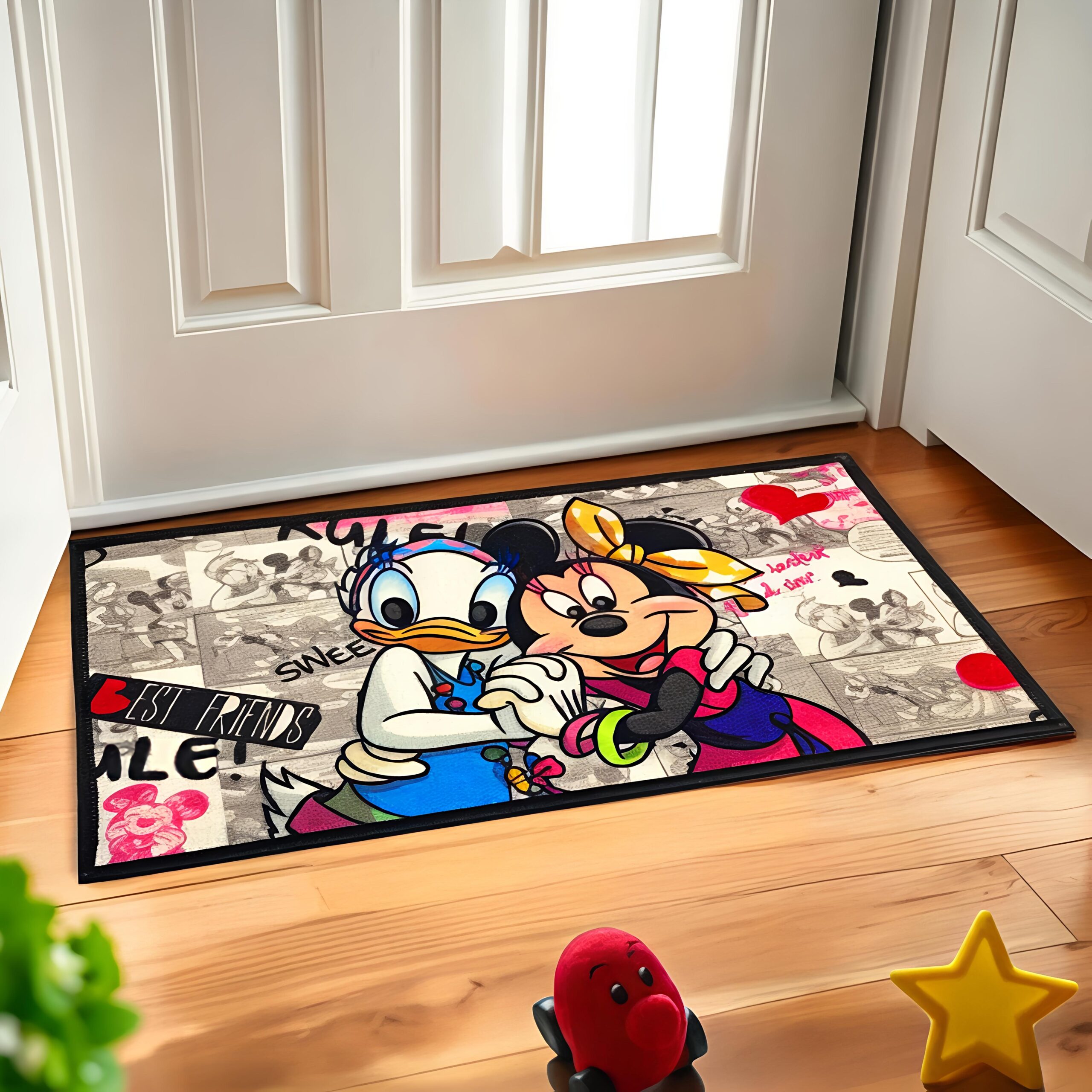 Disney Mickey And Minnie Mouse Printed Doormat