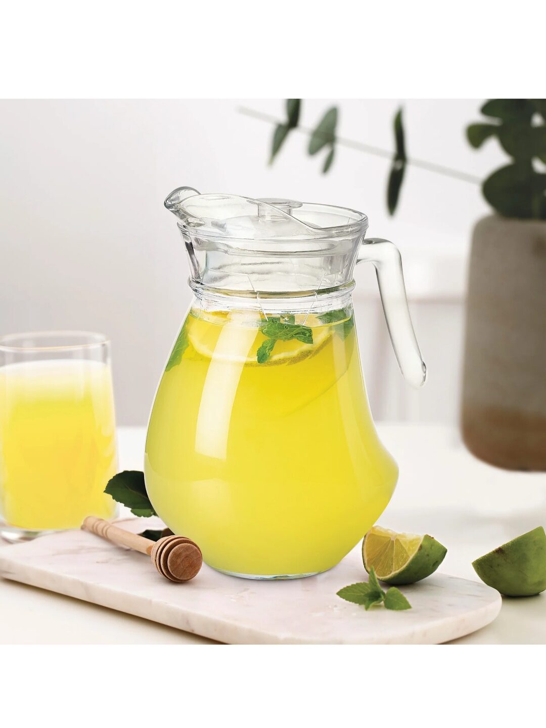 Glass Juice Pitcher With Handle