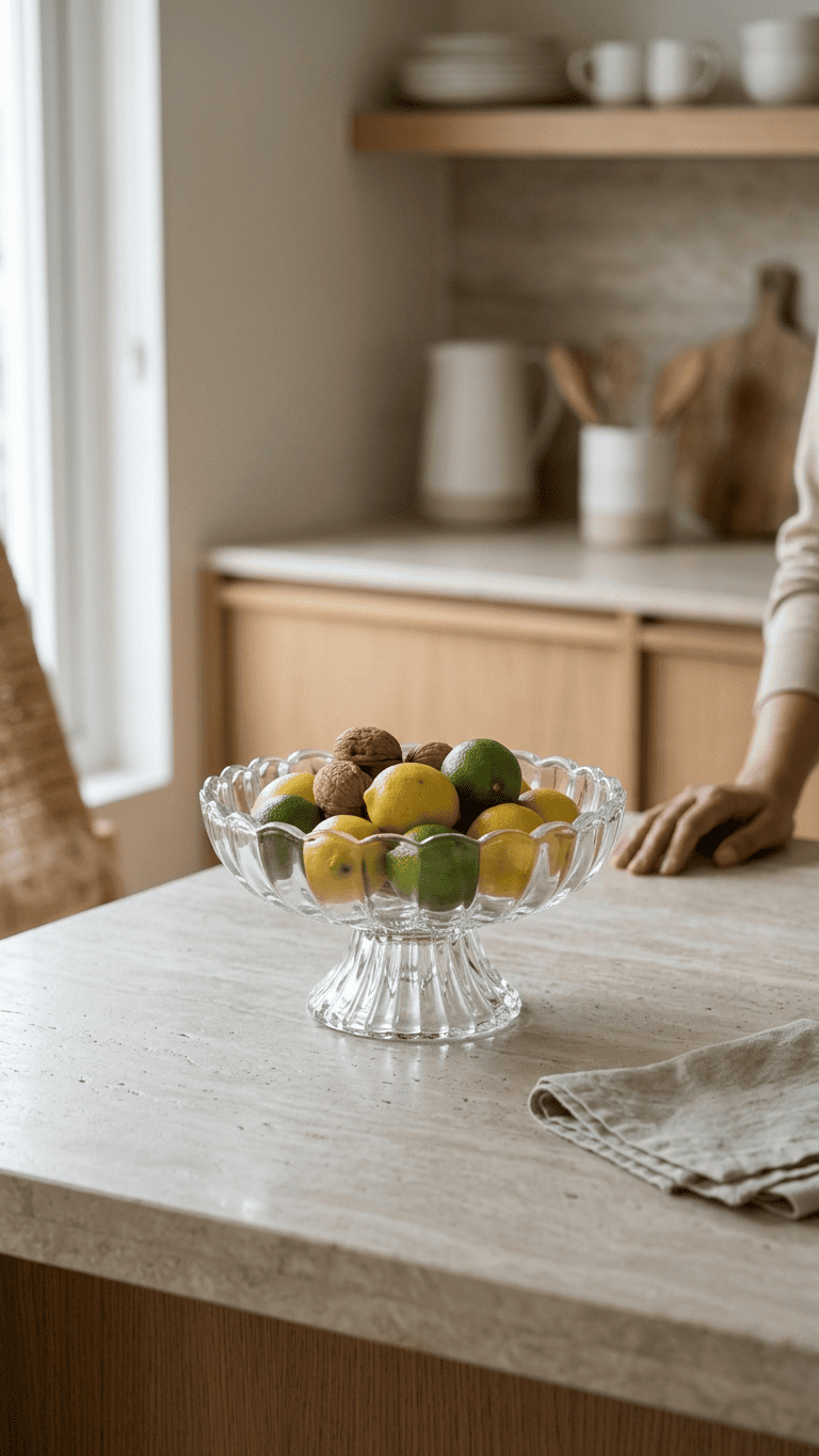 Crystal Glass Pedestal Compote Bowl
