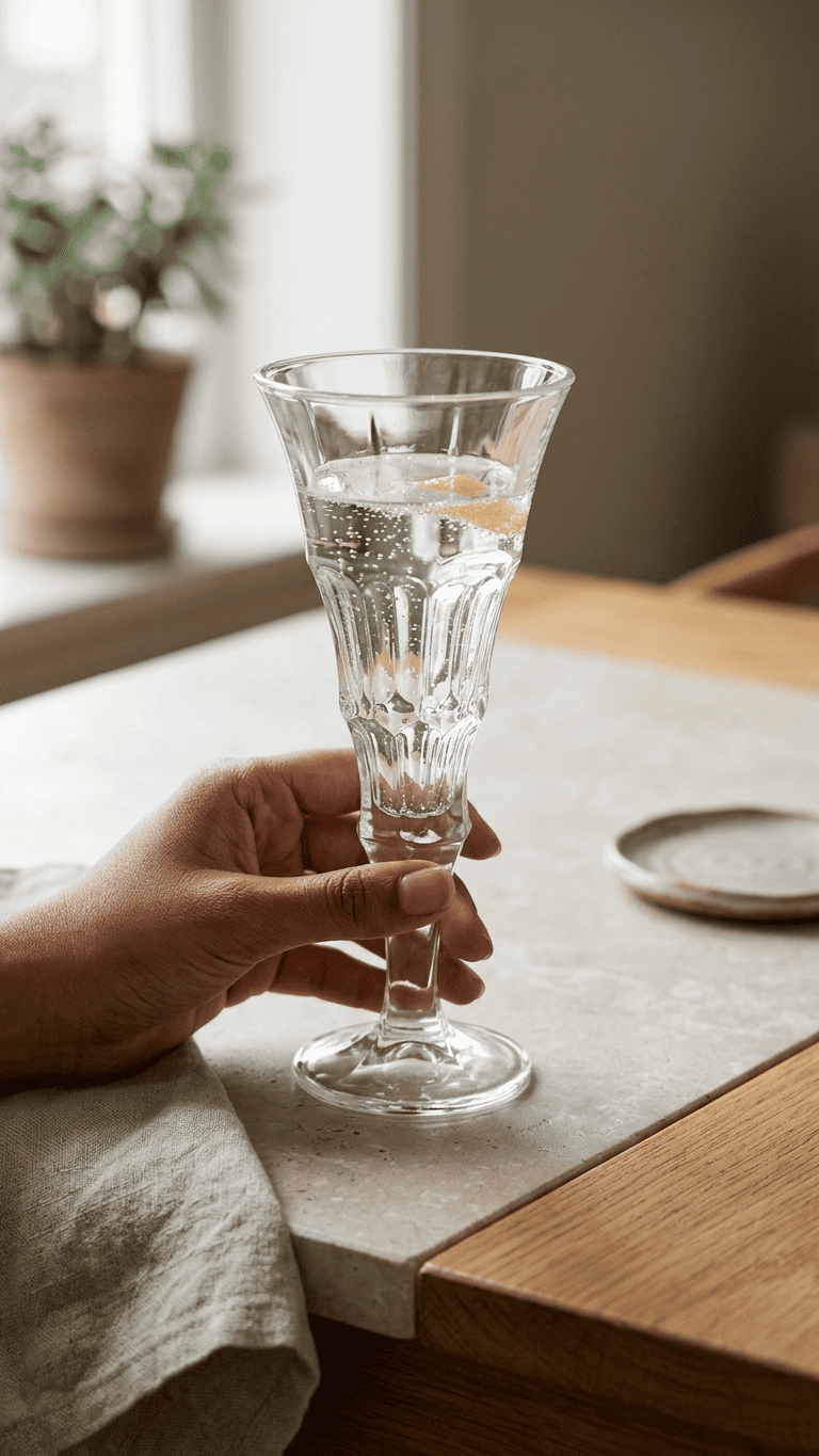 Crystal Cut Champagne Flute Glass