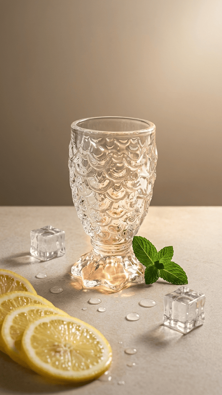 Crystal Textured Glass Pedestal Vase