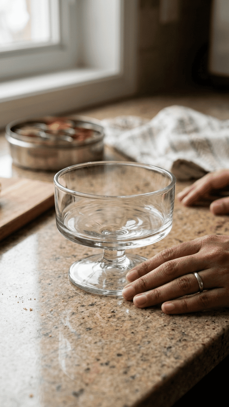 Clear Glass Footed Dessert Bowl
