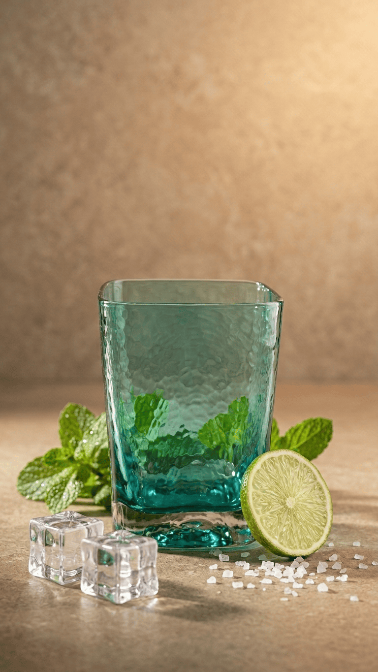 Turquoise Textured Glass Tumbler