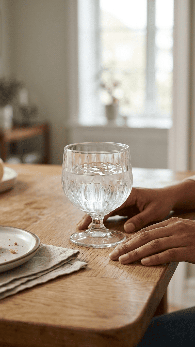 Crystal Cut Pedestal Goblet Glass