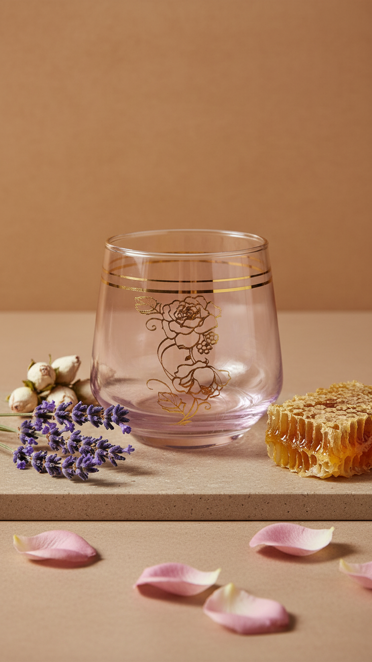 Floral Gold Rimmed Glass