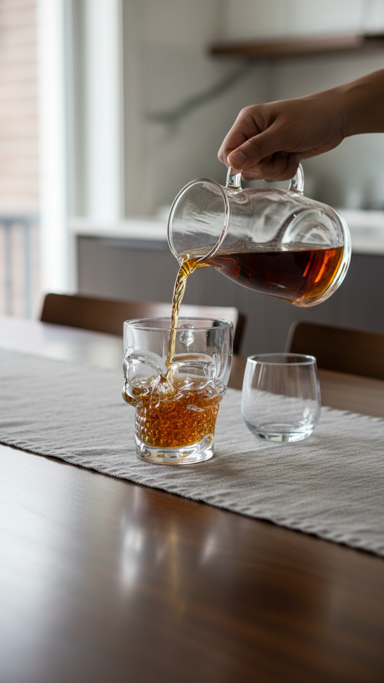 Clear Glass Beer Mug with Handle