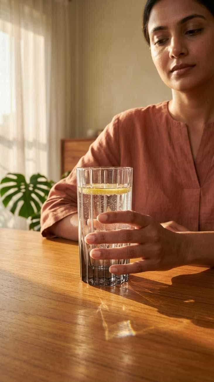 Vertical Ridged Crystal Glass Tumbler