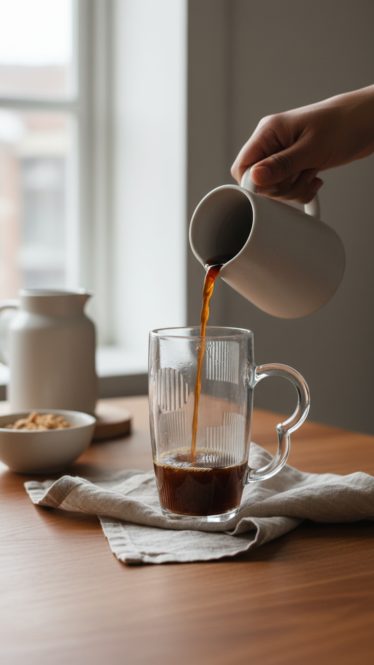 Clear Glass Beer Mug with Handle