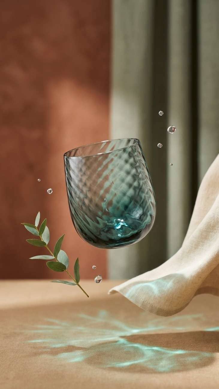 Gradient Teal Glass Tumbler