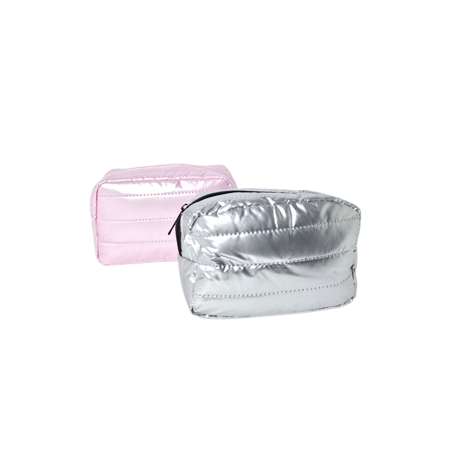 Quilted Metallic Cosmetic Bag Organizer