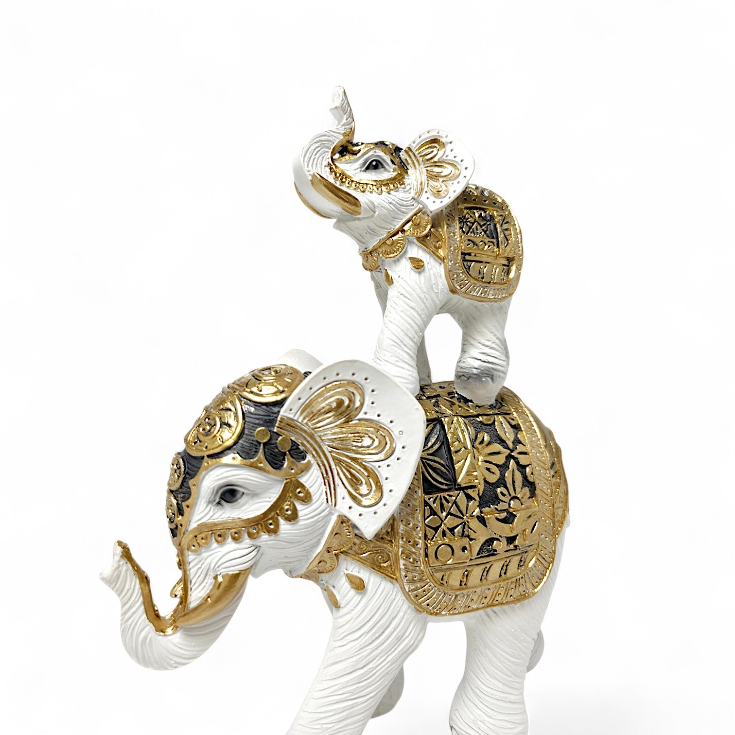 Decorative White And Gold Elephant Figurine
