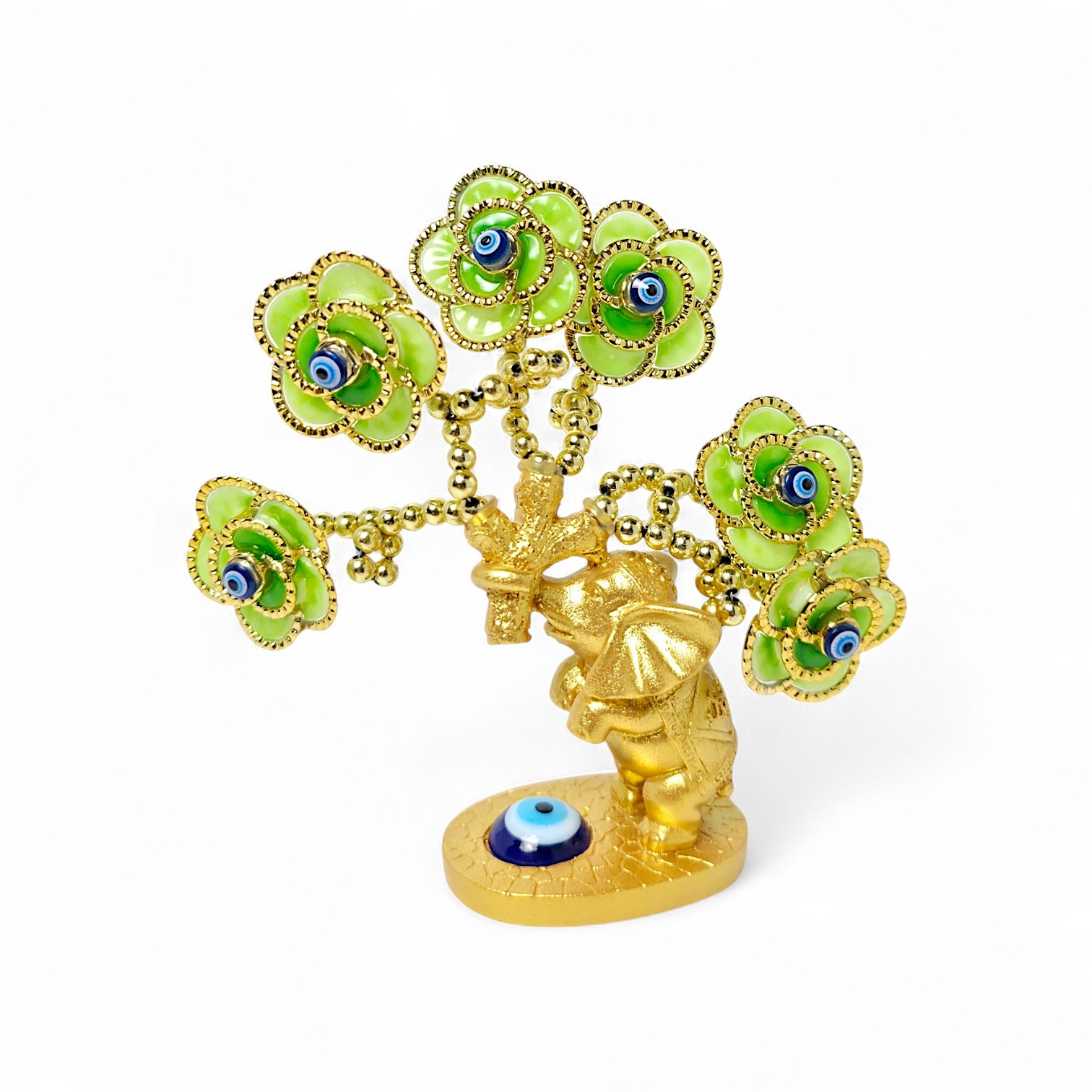 Golden Evil Eye Money Tree Figurine