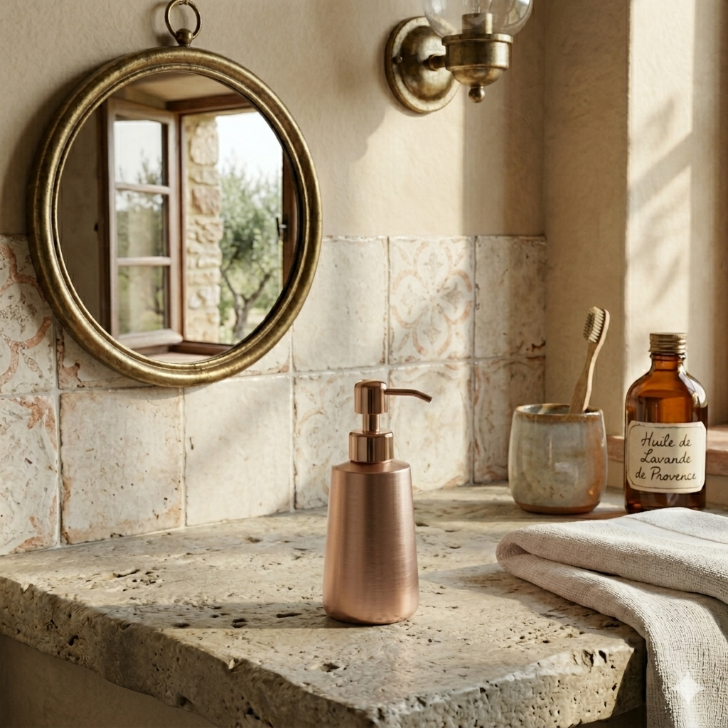 Oval Brass Wall Mirror with Chain