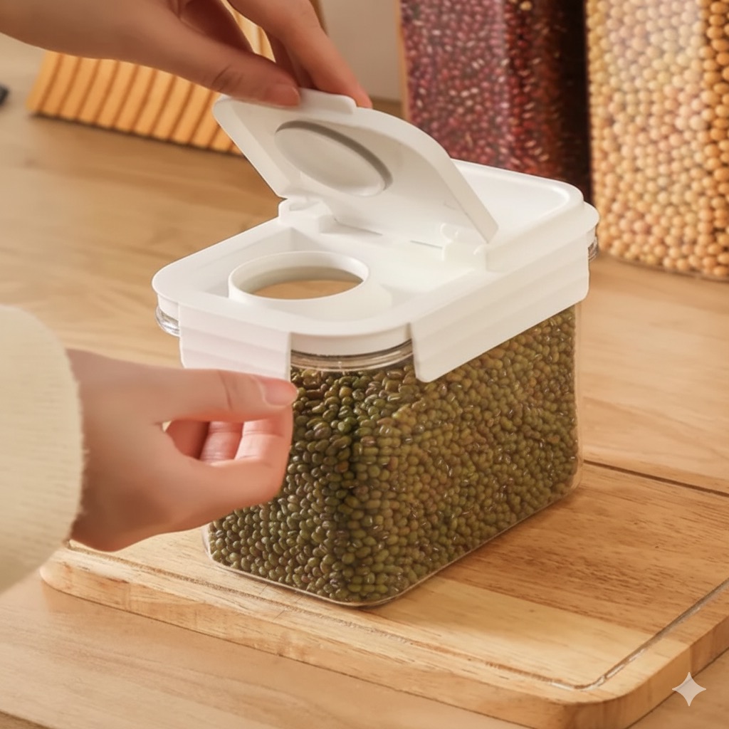 Cereal Container with White Lid