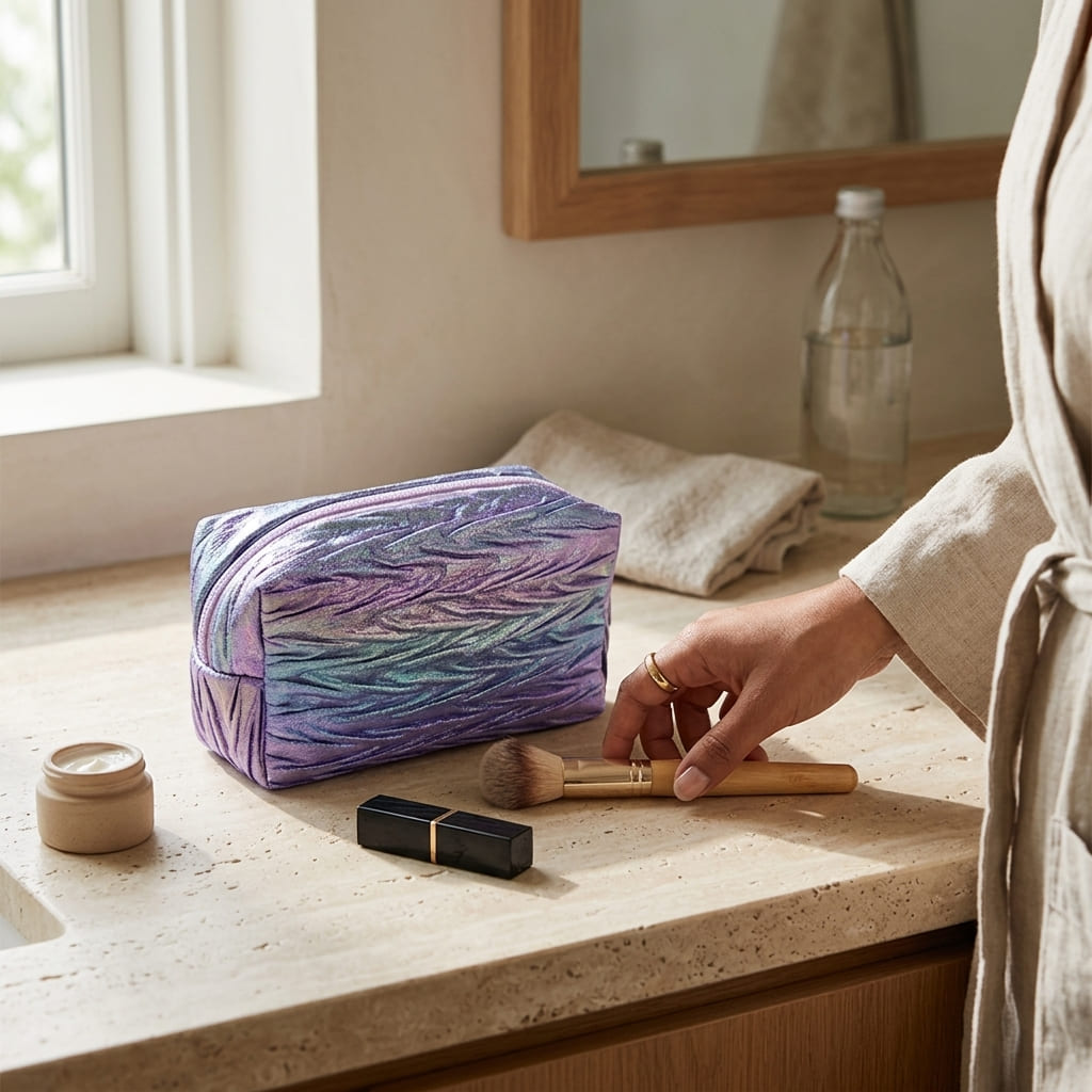 Ombre Gradient Cosmetic Toiletry Bag Set